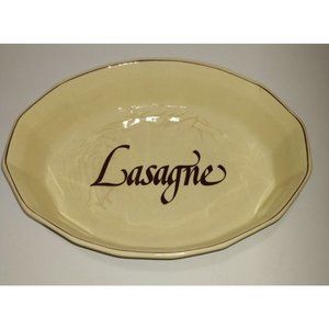 Vintage McCoy Pottery 7072 Lasagne Dish Cream w/ Brown Accents, Oven Proof, USA
